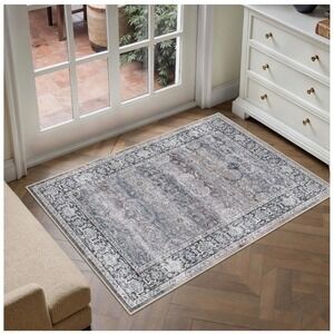 Medallion Rug 2x3 Low Profile Machine Washable New